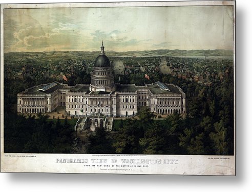 Old Map Of Washington Dc 1857 - Metal Print