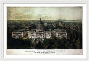 Old Map Of Washington Dc 1857 - Framed Print