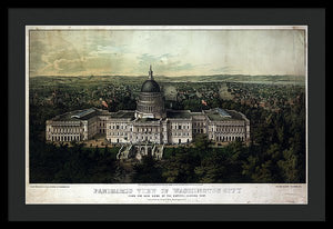 Old Map Of Washington Dc 1857 - Framed Print