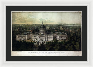 Old Map Of Washington Dc 1857 - Framed Print