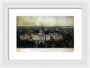 Old Map Of Washington Dc 1857 - Framed Print