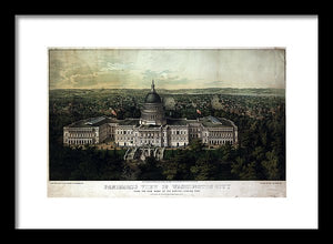 Old Map Of Washington Dc 1857 - Framed Print