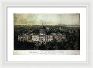 Old Map Of Washington Dc 1857 - Framed Print