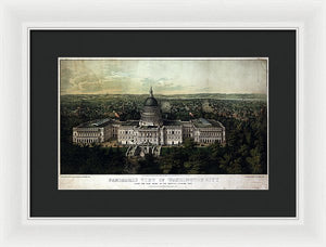 Old Map Of Washington Dc 1857 - Framed Print