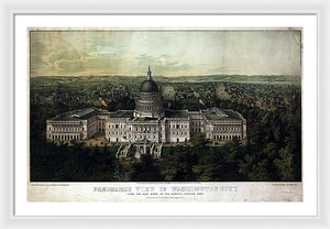 Old Map Of Washington Dc 1857 - Framed Print