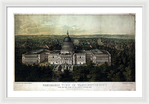 Old Map Of Washington Dc 1857 - Framed Print