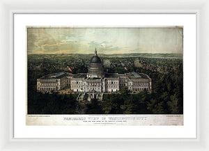 Old Map Of Washington Dc 1857 - Framed Print