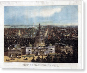 Old Map Of Washington D.c. 1871 - Canvas Print