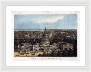 Old Map Of Washington D.c. 1871 - Framed Print