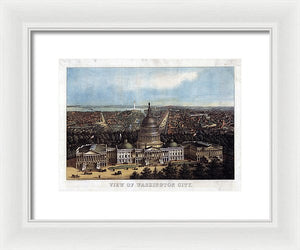 Old Map Of Washington D.c. 1871 - Framed Print