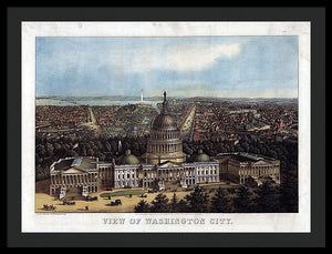 Old Map Of Washington D.c. 1871 - Framed Print