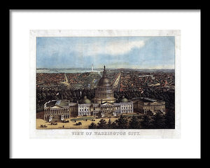 Old Map Of Washington D.c. 1871 - Framed Print