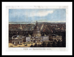 Old Map Of Washington D.c. 1871 - Framed Print