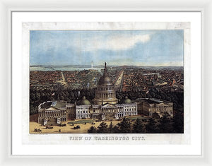 Old Map Of Washington D.c. 1871 - Framed Print