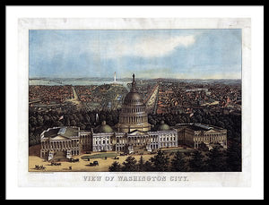 Old Map Of Washington D.c. 1871 - Framed Print