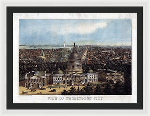 Old Map Of Washington D.c. 1871 - Framed Print